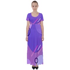 Colorful Labstract Wallpaper Theme High Waist Short Sleeve Maxi Dress by Apen