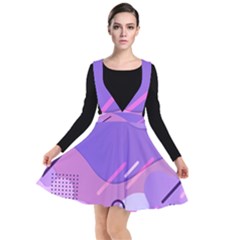 Colorful Labstract Wallpaper Theme Plunge Pinafore Dress by Apen