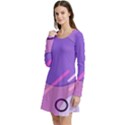 Colorful Labstract Wallpaper Theme Long Sleeve Velour Skater Dress View2