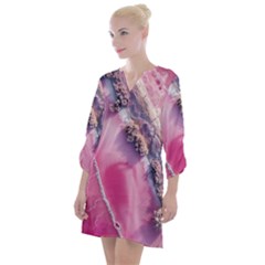 Texture Pink Pattern Paper Grunge Open Neck Shift Dress by Ndabl3x