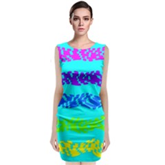 Abstract Design Pattern Sleeveless Velvet Midi Dress by Ndabl3x