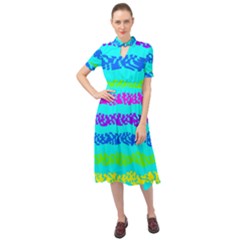 Abstract Design Pattern Keyhole Neckline Chiffon Dress by Ndabl3x