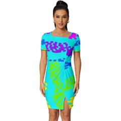 Abstract Design Pattern Fitted Knot Split End Bodycon Dress by Ndabl3x