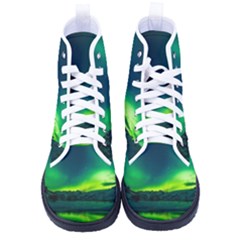 Iceland Aurora Borealis Men s High-top Canvas Sneakers by Proyonanggan