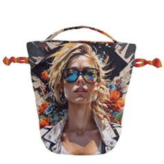 Colorful Model Drawstring Bucket Bag by Sparkle
