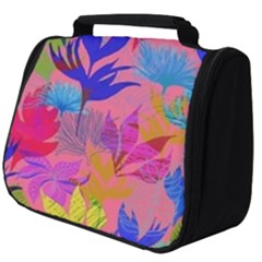 Pink And Blue Floral Full Print Travel Pouch (big) by Sparkle