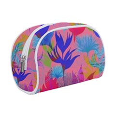 Pink And Blue Floral Make Up Case (small) by Sparkle