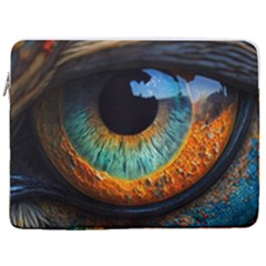 Eye Bird Feathers Vibrant 17  Vertical Laptop Sleeve Case With Pocket by Hannah976