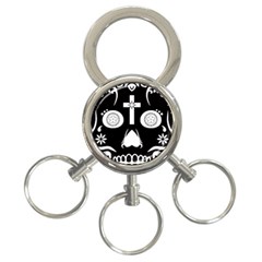 Sugar Skull 3-ring Key Chain by asyrum