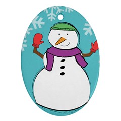 Snowman Oval Ornament by PaolAllen