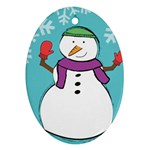 snowman Oval Ornament (Two Sides) Back