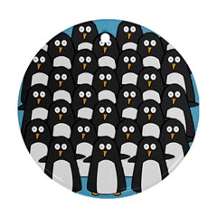 Penguin Group Round Ornament by PaolAllen