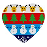 Winter Christmas Heart Ornament (Two Sides) Front