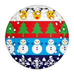 Winter Christmas Round Filigree Ornament (Two Sides) Front