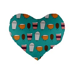 Time For Coffee 16  Premium Heart Shape Cushion  by PaolAllen