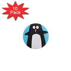 Hello Penguin 1  Mini Button Magnet (10 Pack) by PaolAllen