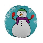 Snowman 15  Premium Round Cushion  Front