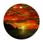 Alyssa s Sunset by Ave Hurley ArtRevu - Round Ornament (Two Sides) Front