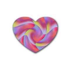 Colored Swirls Drink Coasters 4 Pack (heart)  by Colorfulart23