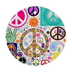 Peace Collage Round Ornament (two Sides) by StuffOrSomething