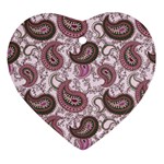 Paisley in Pink Heart Ornament Front