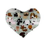Dog Pattern 16  Premium Heart Shape Cushion  Front