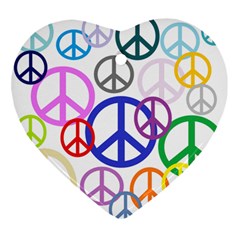 Peace Sign Collage Png Heart Ornament by StuffOrSomething
