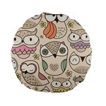 Owl pattern 15  Premium Round Cushion  Front