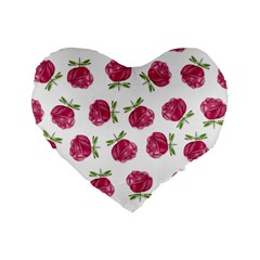 Pink Roses In Rows 16  Premium Heart Shape Cushion  by Contest1878042