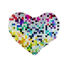 Pixelated 16  Premium Heart Shape Cushion  by Contest1878042