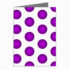 Purple And White Polka Dots Greeting Card (8 Pack) by Colorfulart23