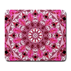 Twirling Pink, Abstract Candy Lace Jewels Mandala  Large Mouse Pad (rectangle) by DianeClancy