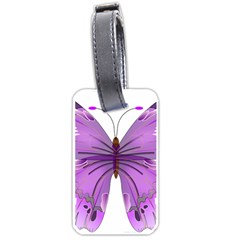 Purple Awareness Butterfly Luggage Tag (one Side) by FunWithFibro