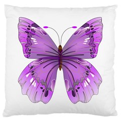 Purple Awareness Butterfly Large Cushion Case (single Sided)  by FunWithFibro