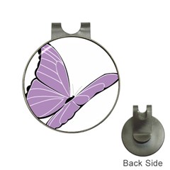 Purple Awareness Butterfly 2 Hat Clip With Golf Ball Marker by FunWithFibro