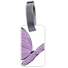 Purple Awareness Butterfly 2 Luggage Tag (one Side) by FunWithFibro