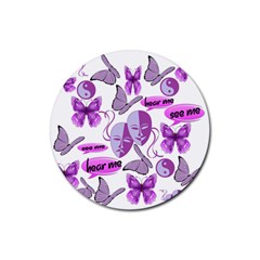 Invisible Illness Collage Drink Coasters 4 Pack (round) by FunWithFibro