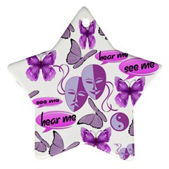 Invisible Illness Collage Star Ornament (two Sides) by FunWithFibro