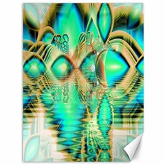Golden Teal Peacock, Abstract Copper Crystal Canvas 36  X 48  (unframed) by DianeClancy