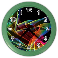 Dancing Northern Lights, Abstract Summer Sky  Wall Clock (color) by DianeClancy