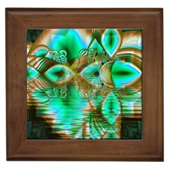 Spring Leaves, Abstract Crystal Flower Garden Framed Ceramic Tile by DianeClancy