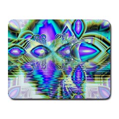 Abstract Peacock Celebration, Golden Violet Teal Small Mouse Pad (rectangle) by DianeClancy