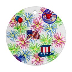 Patriot Fireworks Round Ornament (two Sides) by StuffOrSomething