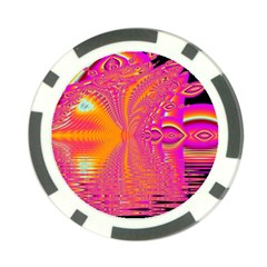 Magenta Boardwalk Carnival, Abstract Ocean Shimmer Poker Chip by DianeClancy