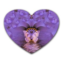 Artsy Purple Awareness Butterfly Mouse Pad (heart) by FunWithFibro