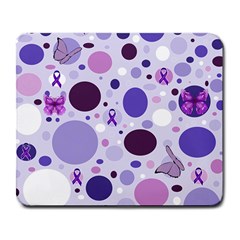 Purple Awareness Dots Large Mouse Pad (rectangle) by FunWithFibro