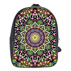 Psychedelic Leaves Mandala School Bag (xl) by Zandiepants