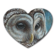 Barred Owl Mouse Pad (heart) by TonyaButcher