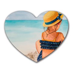 A Day At The Beach Mouse Pad (heart) by TonyaButcher