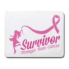 Survivor Stronger Than Cancer Pink Ribbon Small Mouse Pad (rectangle) by breastcancerstuff